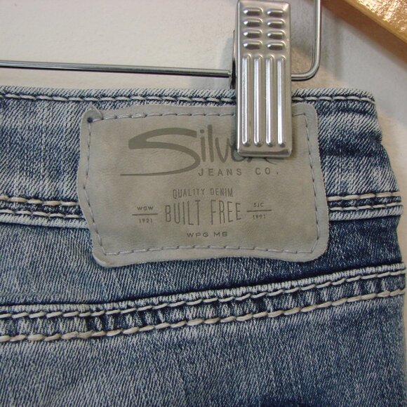 Silver Jeans Sam Jean Short Cuffed Distressed High Rise Size 26 4.5" Inseam - Picture 14 of 14